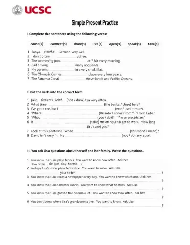 Simple Present Practice