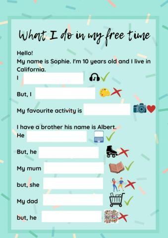 What do you like doing? choose