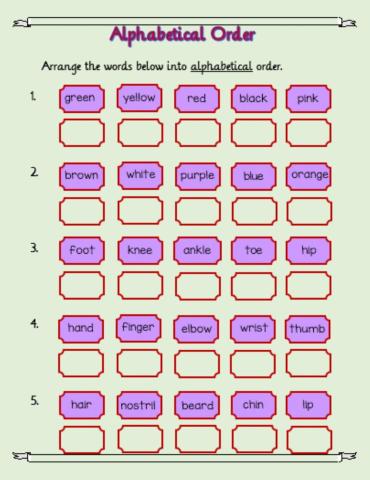 Alphabetical Order 2