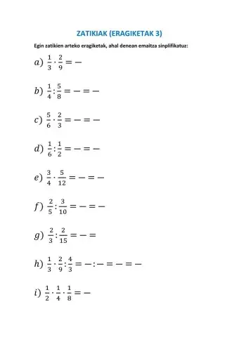 Zatikiak (Eragiketak 3)