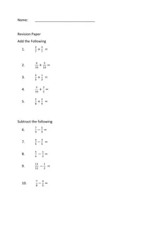 Fraction Revision