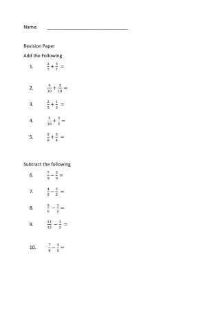 Fraction Revision