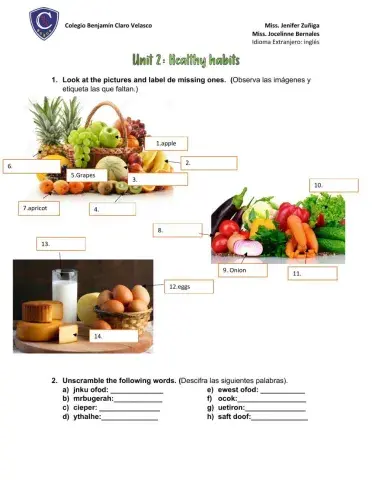 Unit 2 healthy habits
