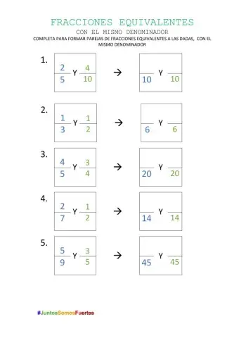 Fracciones equivalentes