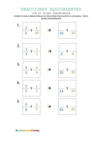 Fracciones equivalentes