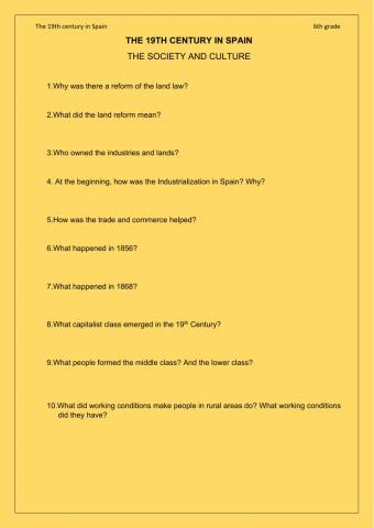 The 19th Century - Society and Economy