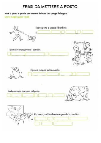 25 Riordinare le frasi