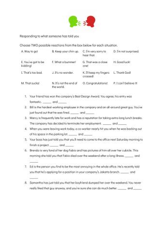 Common conversational responses