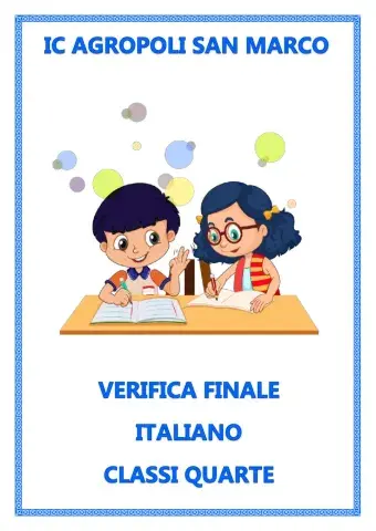 Verifica italiano classe quarta