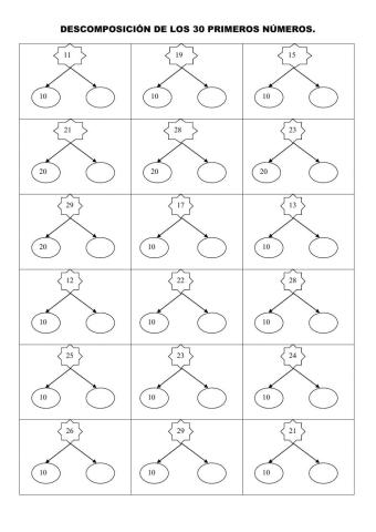 Descomponer hasta 30. OAOA