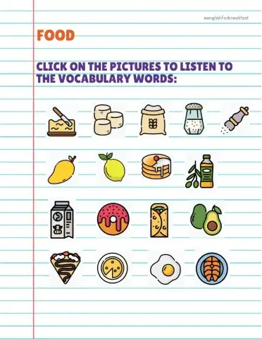 Food. Countable and uncountable nouns