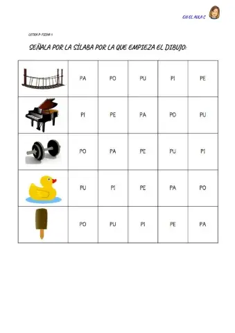 Letra p: ficha 5