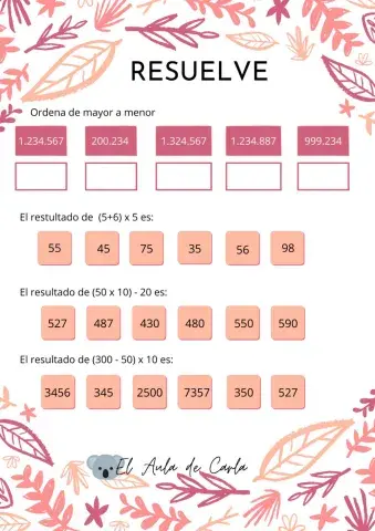 Resuelve las Operaciones