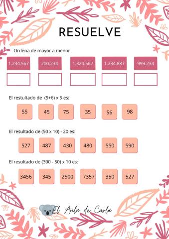 Resuelve las Operaciones