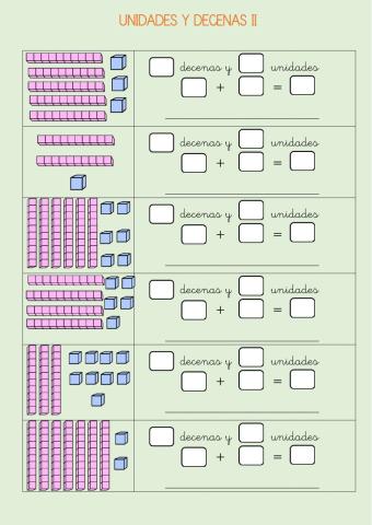 Unidades y decenas ii