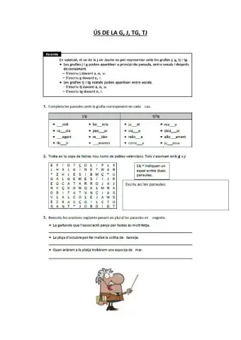 Ús de la j, g, tj, tg