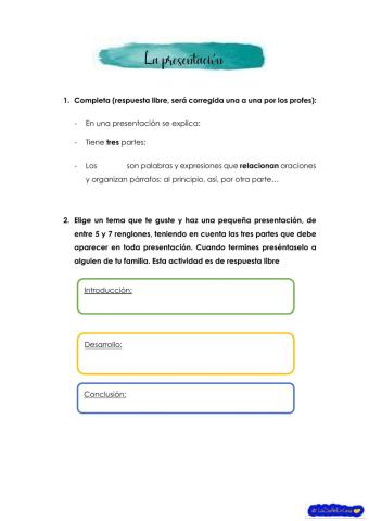 La presentación