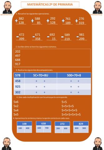 Repaso 2º TRIMESTRE mates 2º Ficha 2