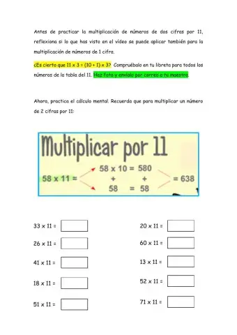Oaoa multiplicar por 11