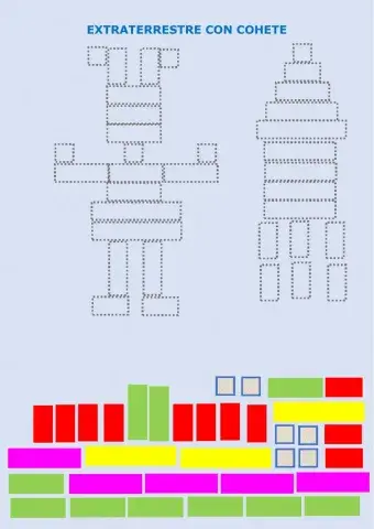 Puzzle extraterrestre con cohete - regletas