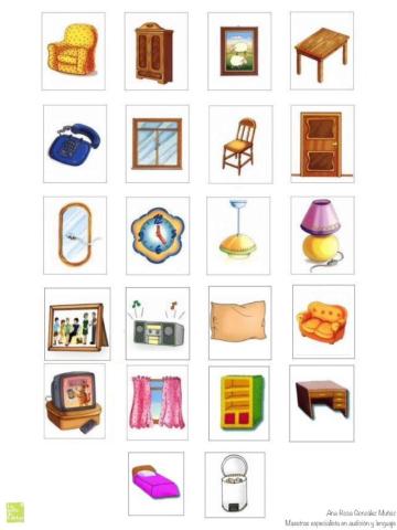 Escribe el nombre de cada uno de los objetos de la casa