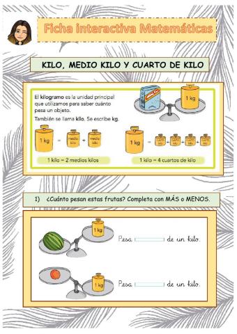 Kilo, medio kilo, cuarto de kilo