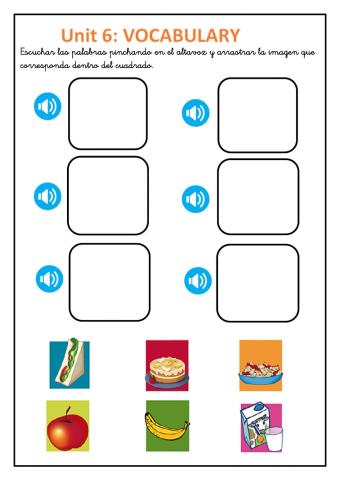 Vocabulario Inglés Alimentos
