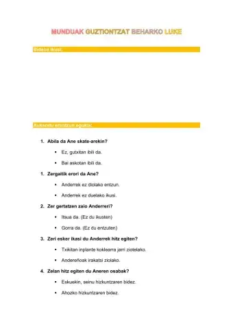 EUSKERA: Munduak guztiontzar beharko luke