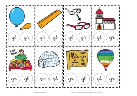 Sílabas trabadas gr, gl