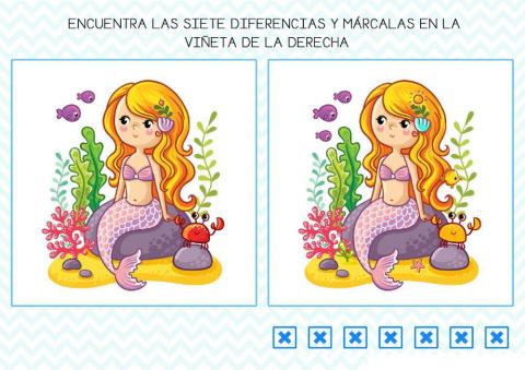 Buscar diferencias. Escena sirena.