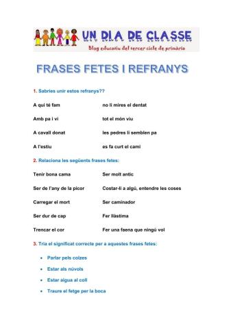 Frases fetes i refranys