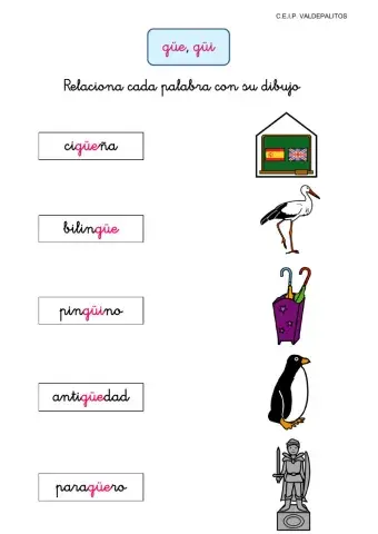 Palabras con güe, güi