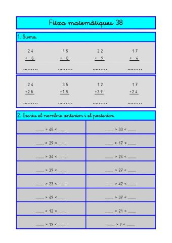 Fitxa de matemàtiques 38
