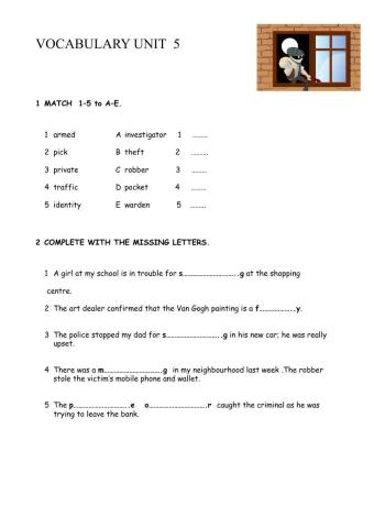 Vocabulary 5 crimes and criminals