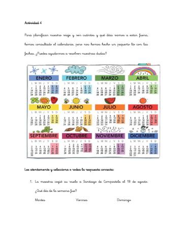 Investigación viaje - calendario