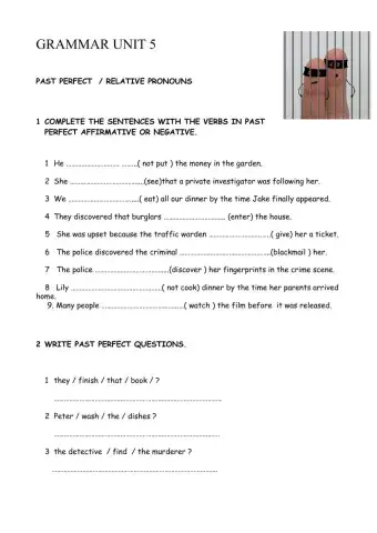 Unit 5 past perfect and relatives