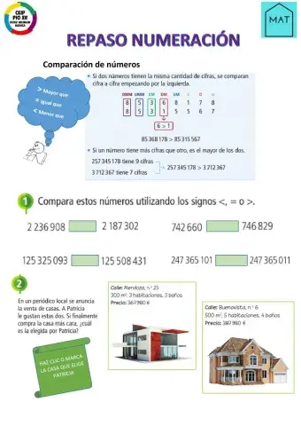 Repaso comparación números