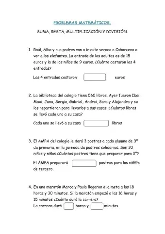 Problemas repaso 3º