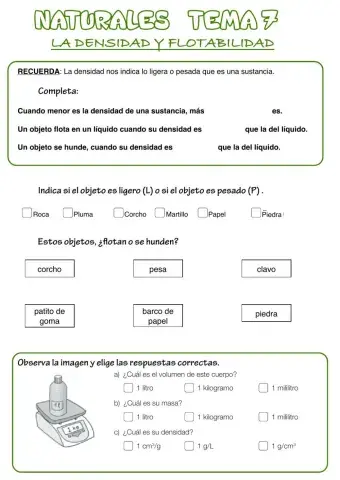 Densidad y flotabilidad