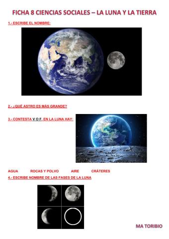 La luna y la tierra