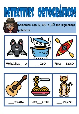 Ortografía g, gu y gü