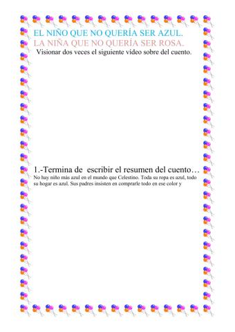 El niño que no quería ser azul y la niña que no quería ser rosa