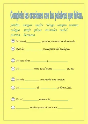 Completar con palabras