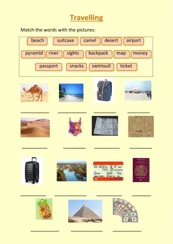 Travelling vocabulary