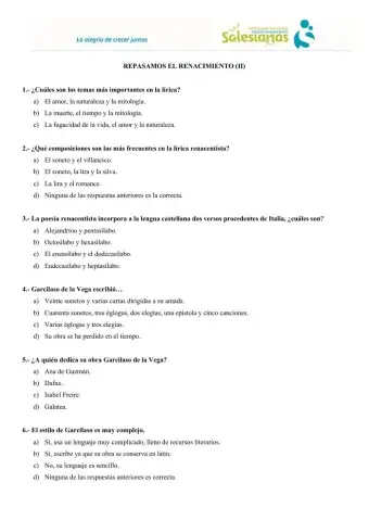 Repasamos el Renacimiento (II)