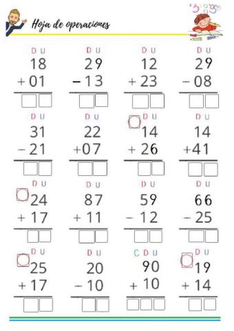 Sumas y restas 1º ep