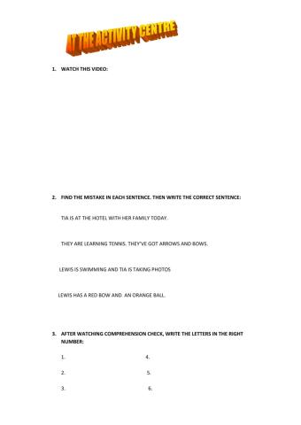 At the activity centre