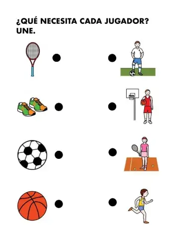 Deportes - unir objetos y deporte