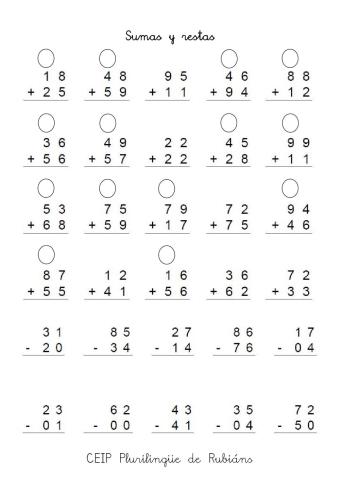 Sumas y restas