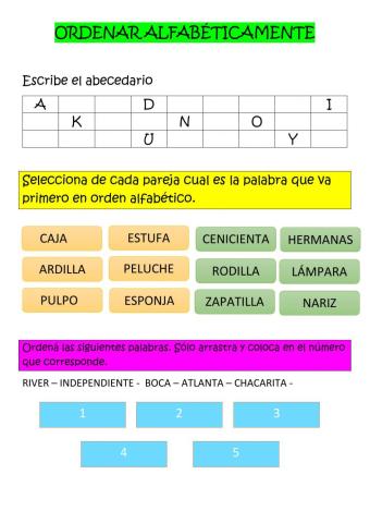 Ordenar Alfabéticamente